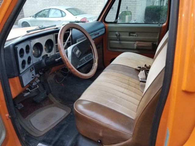 Orange 1973 Chevrolet Other Pickups Extended Crew Cab Pickup with Tan interior