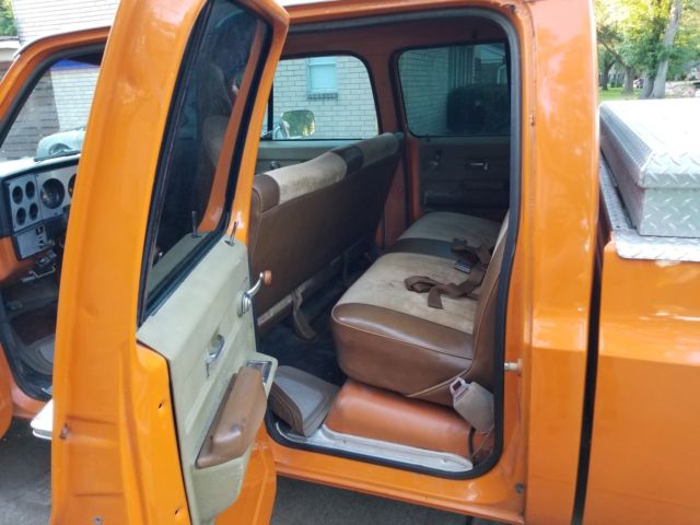 Orange 1973 Chevrolet Other Pickups Extended Crew Cab Pickup with Tan interior