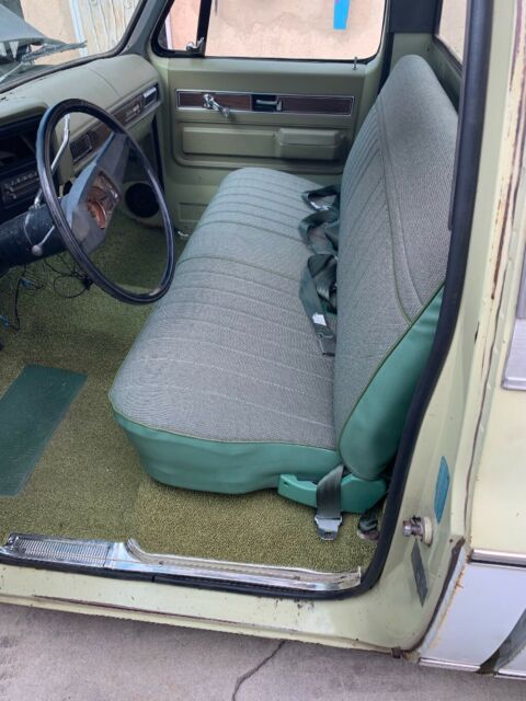 Green 1973 Chevrolet C-10 Shortbed with Green interior