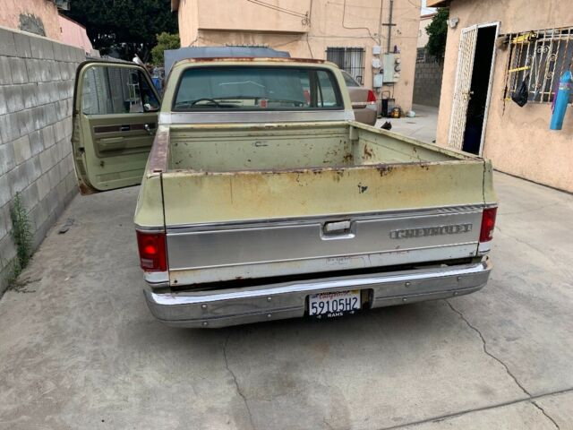 Green 1973 Chevrolet C-10 Shortbed with Green interior