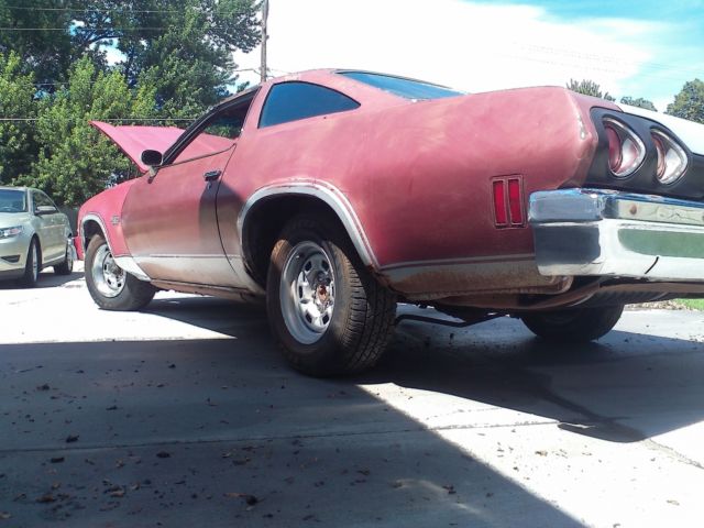 Maroon/silver 1973 Chevrolet Chevelle Coupe with Black interior
