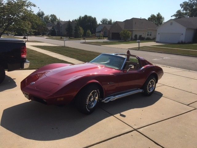 Red 1974 Chevrolet Corvette Coupe with Tan interior
