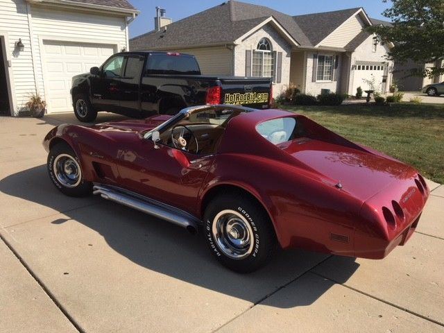 Red 1974 Chevrolet Corvette Coupe with Tan interior