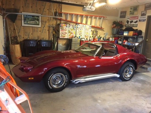 Red 1974 Chevrolet Corvette Coupe with Tan interior