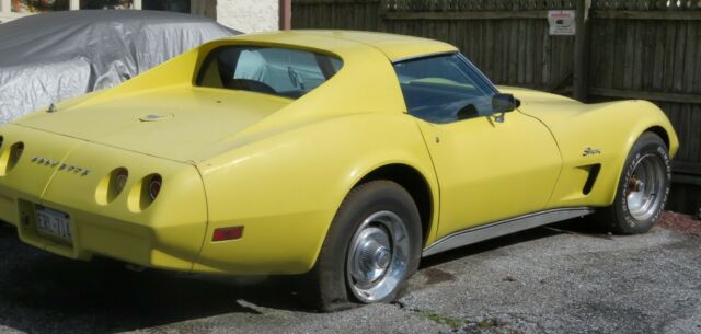 Yellow 1974 Chevrolet Corvette Coupe T TOP with Tan interior