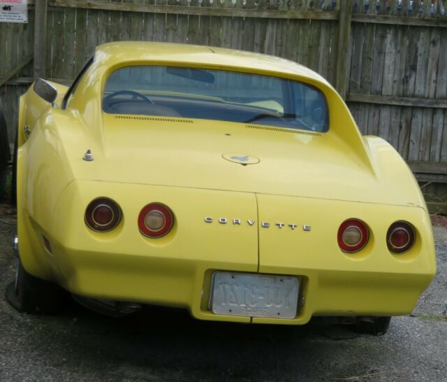 Yellow 1974 Chevrolet Corvette Coupe T TOP with Tan interior