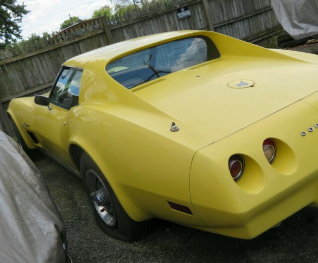 Yellow 1974 Chevrolet Corvette Coupe T TOP with Tan interior