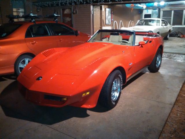 Red 1974 Chevrolet Corvette Convertible with Tan interior