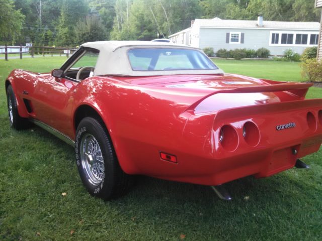 Red 1974 Chevrolet Corvette Convertible with Tan interior