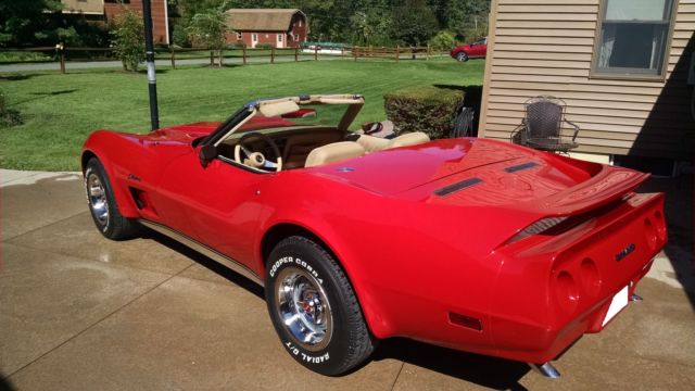 Red 1974 Chevrolet Corvette Convertible with Tan interior