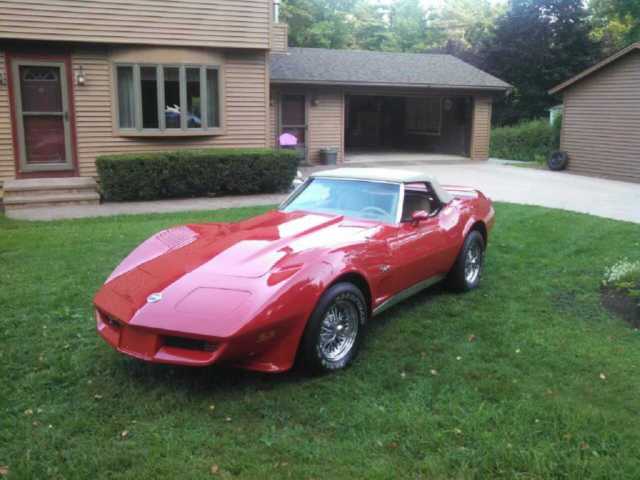 Red 1974 Chevrolet Corvette Convertible with Tan interior