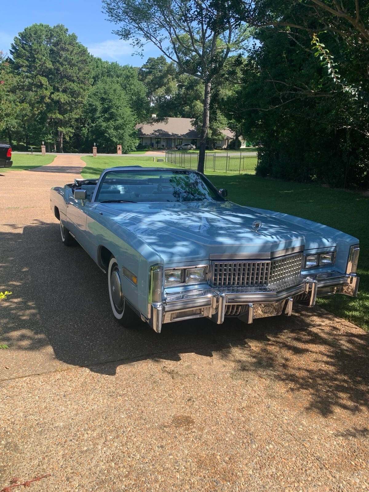 Blue 1975 Cadillac Eldorado Convertible