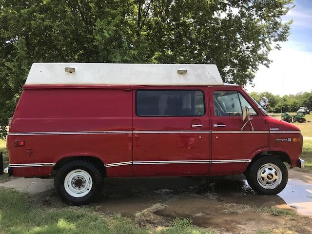 Red 1976 Chevrolet Other Cargo Van with Tan interior