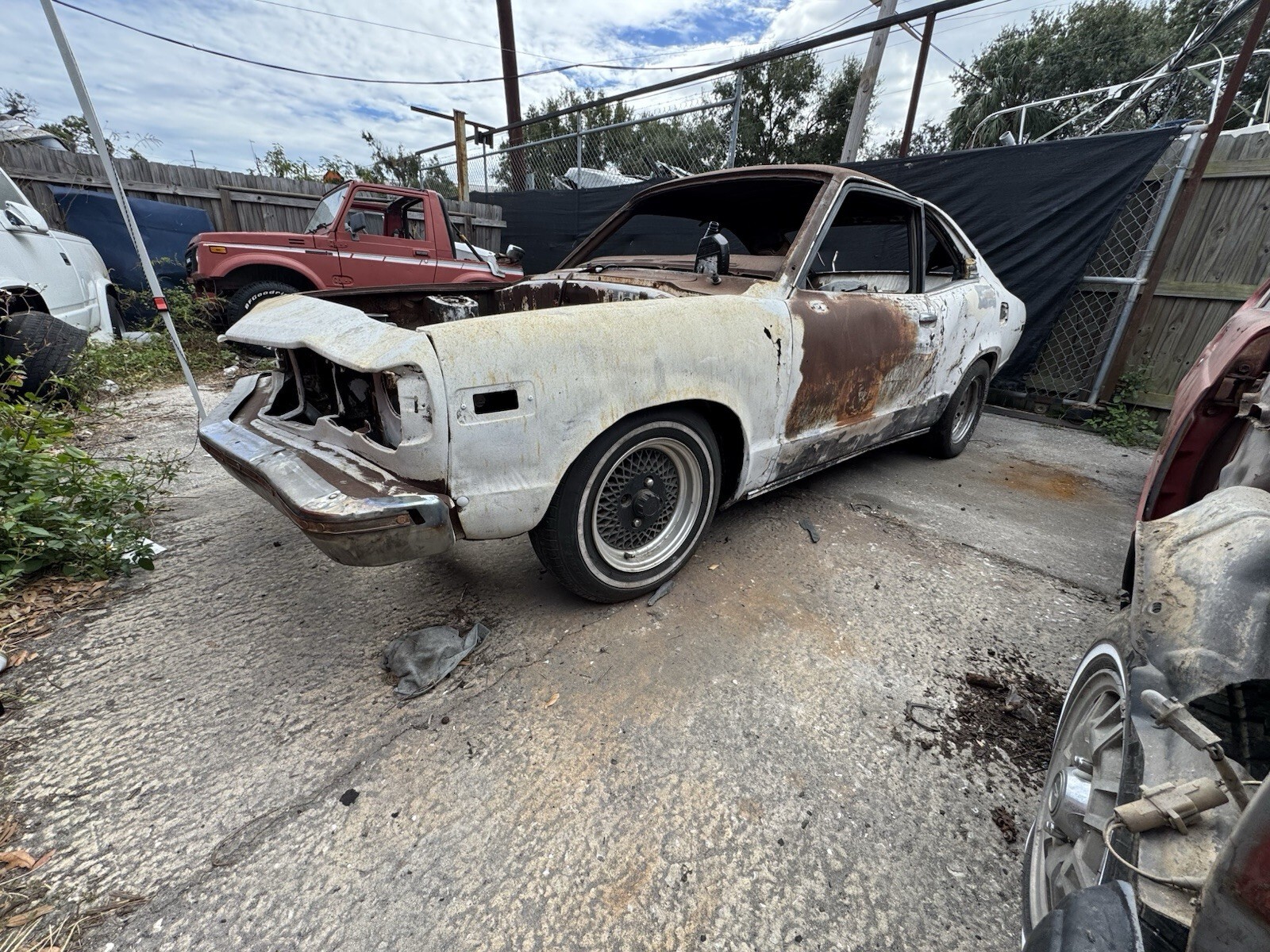 White 1976 Mazda RX-3 Compact with Black interior