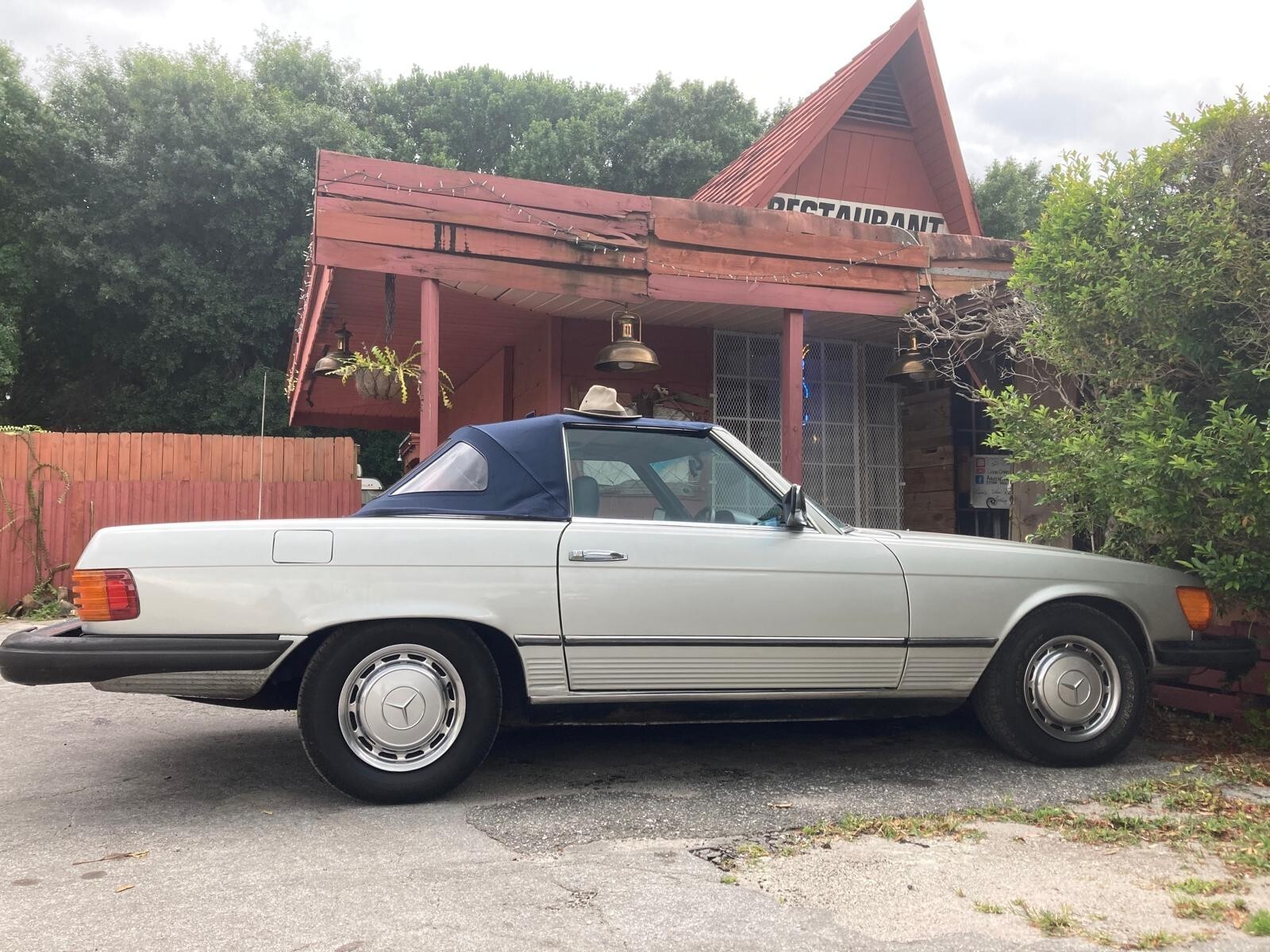 Gray 1977 Mercedes-Benz SL-Class Convertible with Black interior