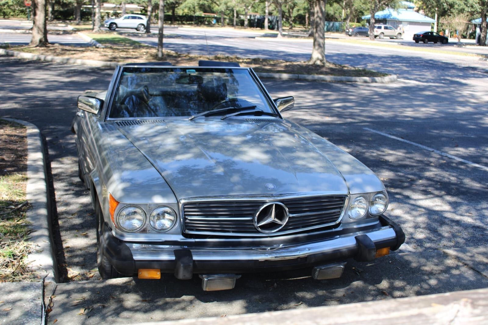 Gray 1977 Mercedes-Benz SL-Class Convertible with Black interior