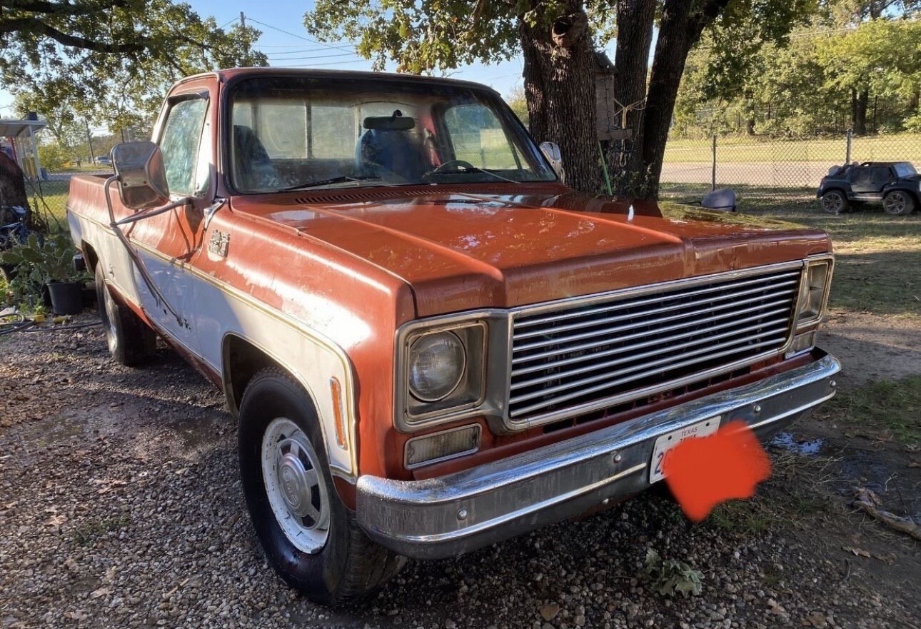 Orange 1977 GMC Pickup