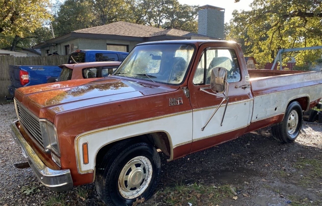 Orange 1977 GMC Pickup