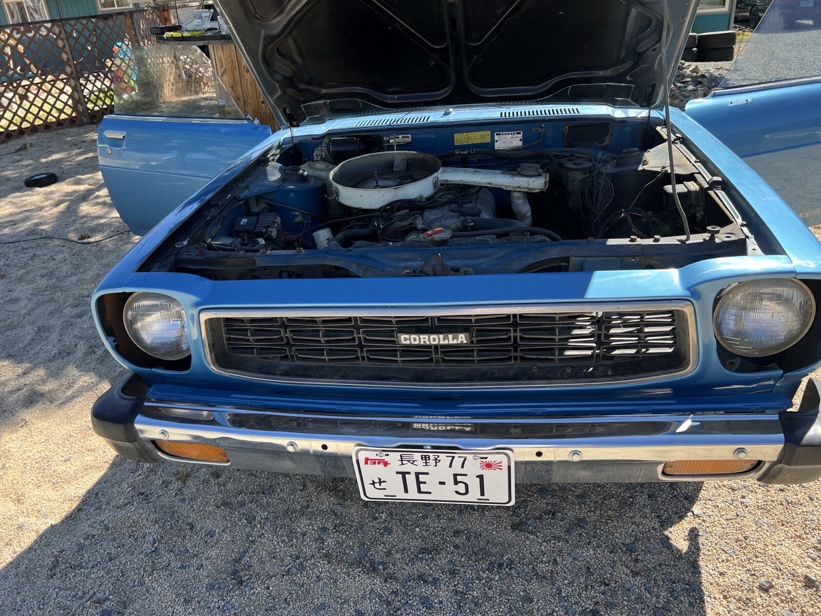 Blue 1977 Toyota Corolla