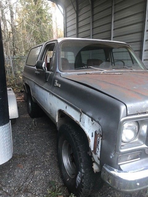 Gray 1978 Chevrolet Blazer Standard Cab Pickup with Red interior