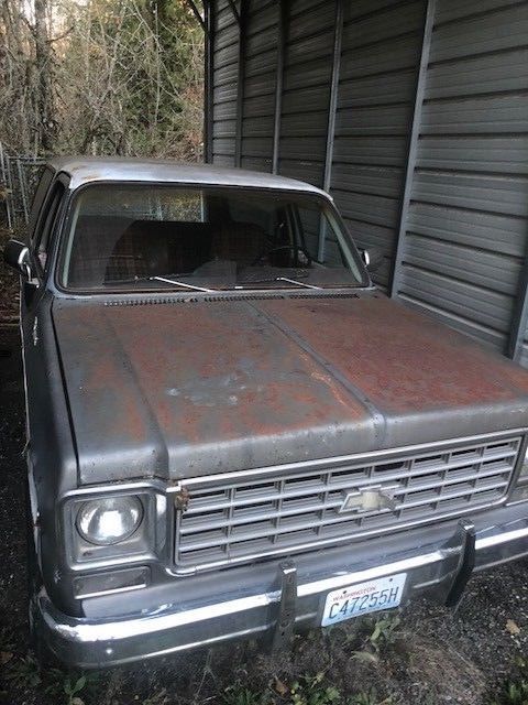 Gray 1978 Chevrolet Blazer Standard Cab Pickup with Red interior