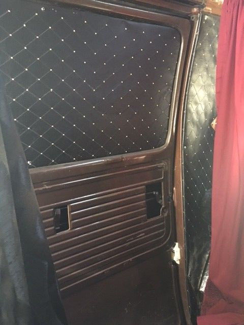 Hot Rod Black Flat Primer 1979 Chevrolet G20 Van Van Camper Conversion with Brown interior