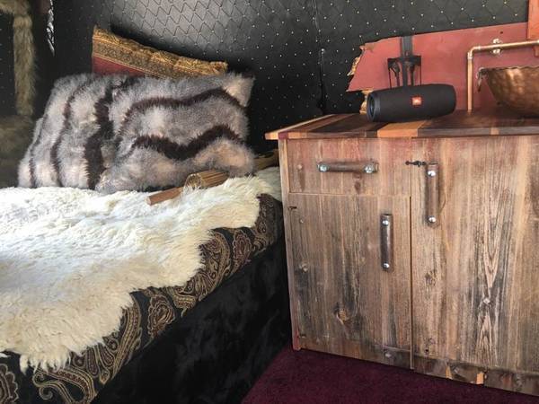 Hot Rod Black Flat Primer 1979 Chevrolet G20 Van Van Camper Conversion with Brown interior