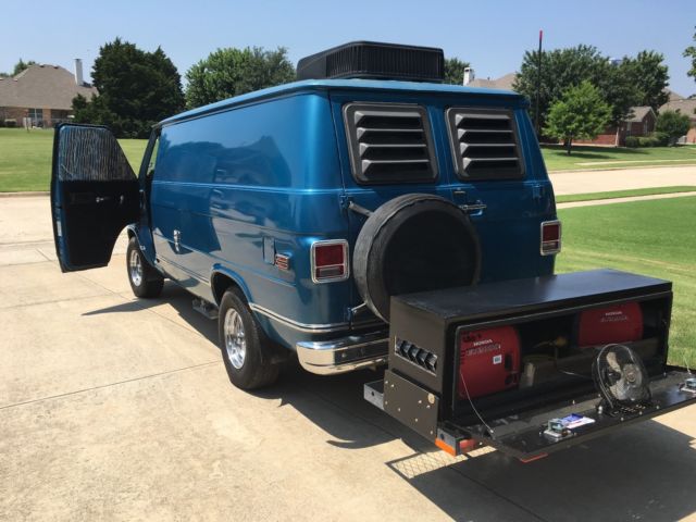 Blue 1979 Chevrolet G20 Van Passenger Van with Black interior