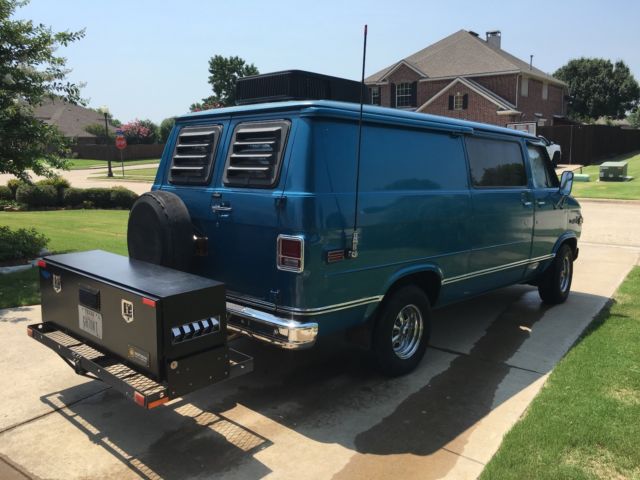 Blue 1979 Chevrolet G20 Van Passenger Van with Black interior