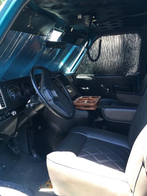 Blue 1979 Chevrolet G20 Van Passenger Van with Black interior