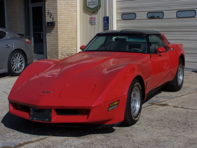 Red 1980 Chevrolet Corvette Coupe with Gray interior