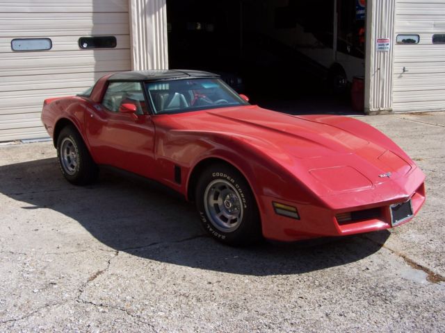 Red 1980 Chevrolet Corvette Coupe with Gray interior
