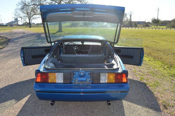 BLUE 1985 Chevrolet Camaro with Grey interior