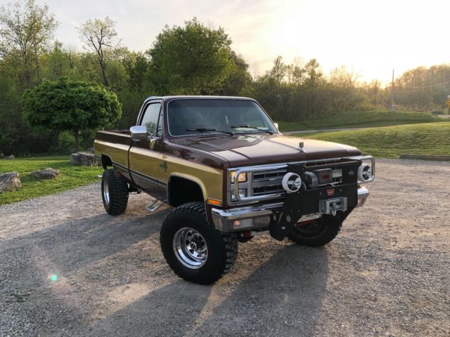 Brown/Gold 1985 Chevrolet C/K Pickup 2500 Standard Cab Pickup with Black interior
