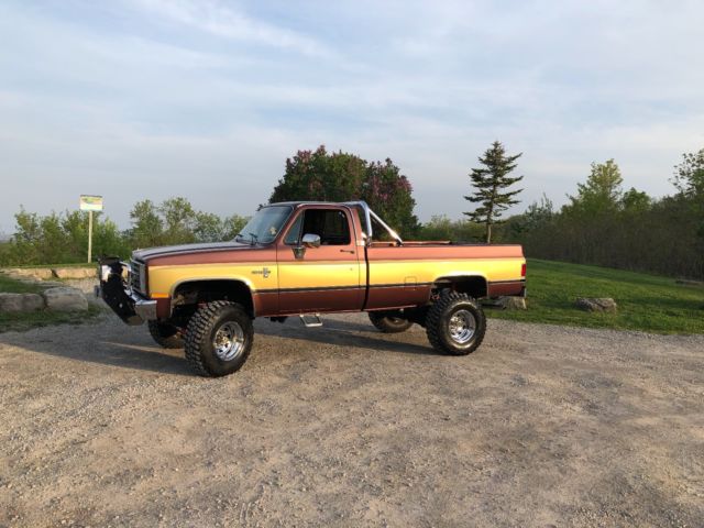 Brown/Gold 1985 Chevrolet C/K Pickup 2500 Standard Cab Pickup with Black interior