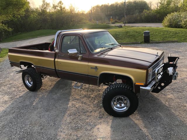 Brown/Gold 1985 Chevrolet C/K Pickup 2500 Standard Cab Pickup with Black interior