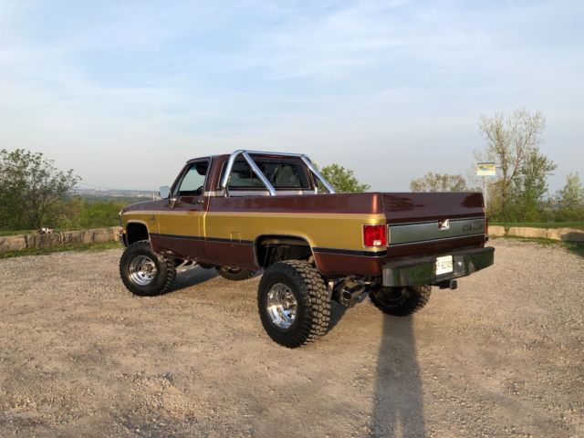 Brown/Gold 1985 Chevrolet C/K Pickup 2500 Standard Cab Pickup with Black interior