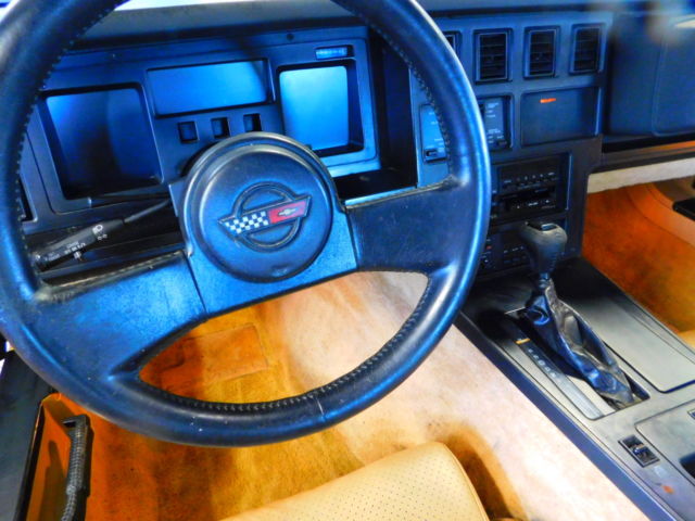 Black 1987 Chevrolet Corvette Coupe with Tan interior