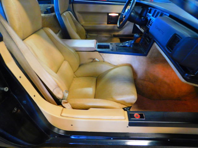 Black 1987 Chevrolet Corvette Coupe with Tan interior