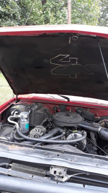 Red 1987 Chevrolet S-10 Extended Cab Pickup with Black interior