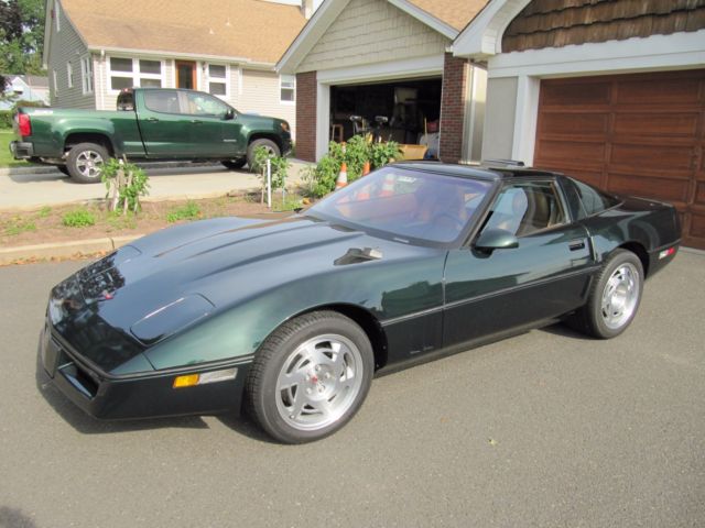 Green 1990 Chevrolet Corvette Coupe with Tan interior