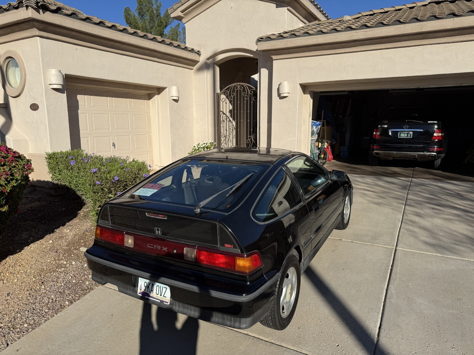 Black 1991 Honda CRX Hatchback