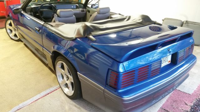 Blue 1991 Ford Mustang Convertible with Tan interior