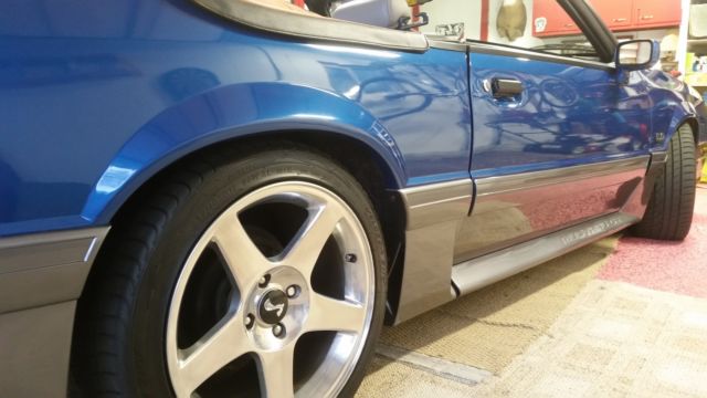 Blue 1991 Ford Mustang Convertible with Tan interior