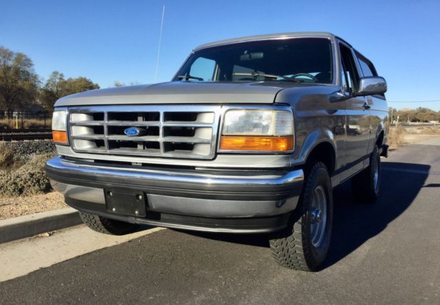 Silver 1992 Ford Bronco SUV with grey interior