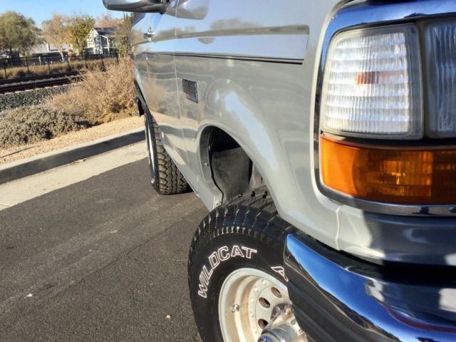 Silver 1992 Ford Bronco SUV with grey interior