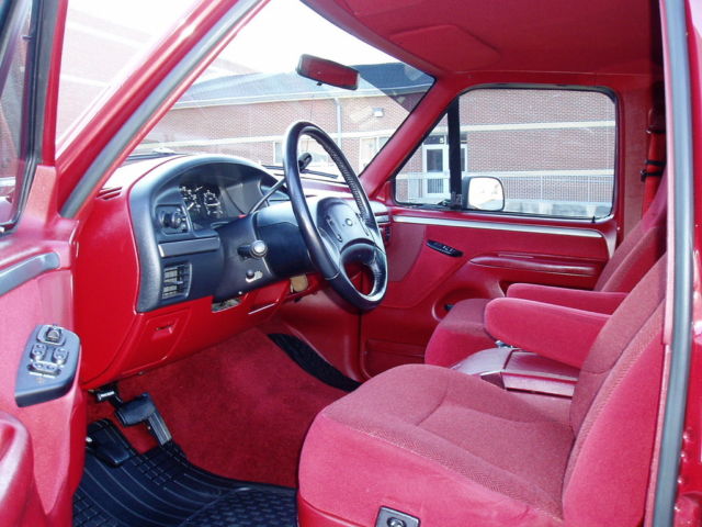 Red 1992 Ford F-150 Extended Cab Pickup with Red interior