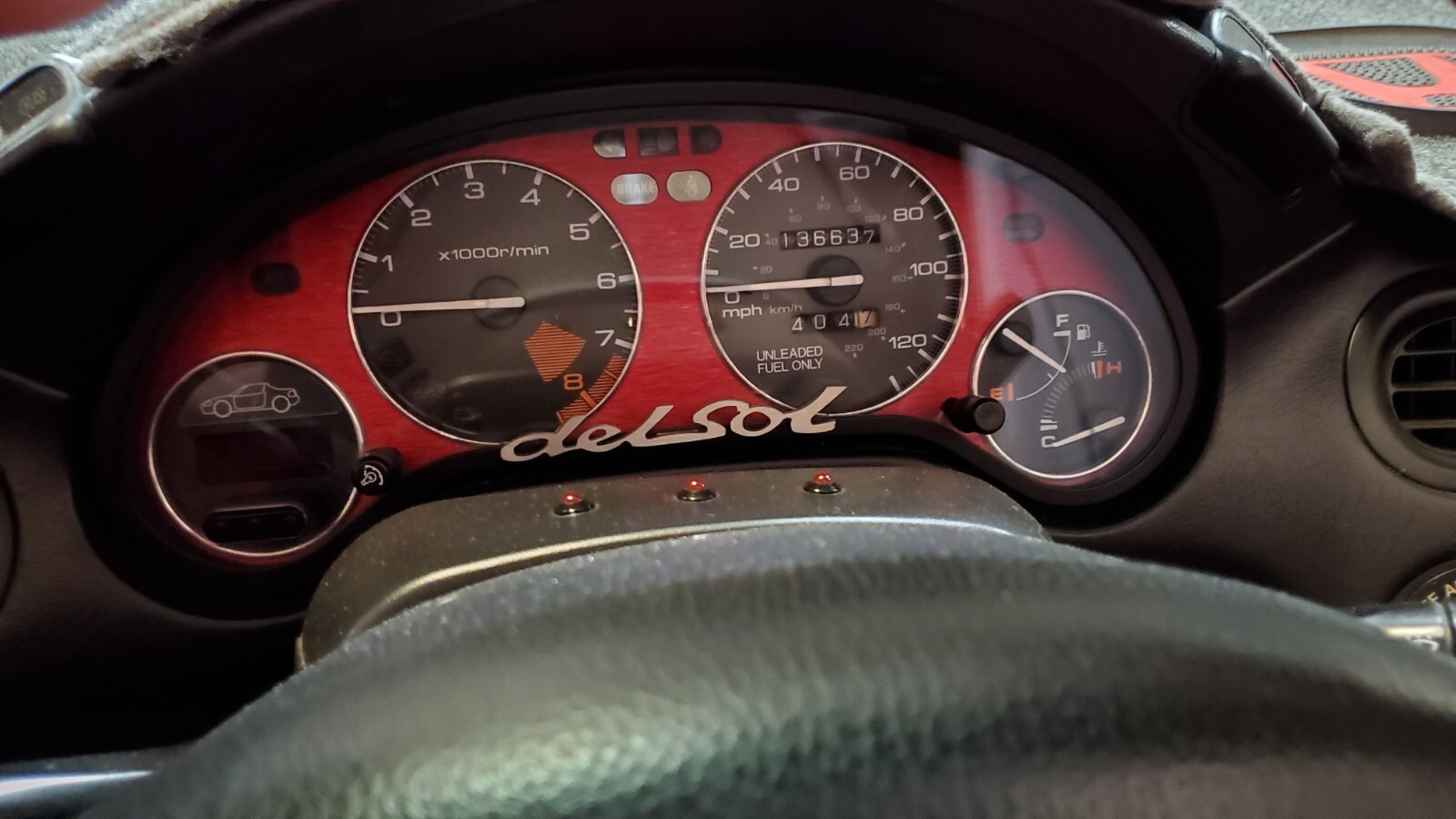 Red 1993 Honda Civic Convertible with Red/Black interior