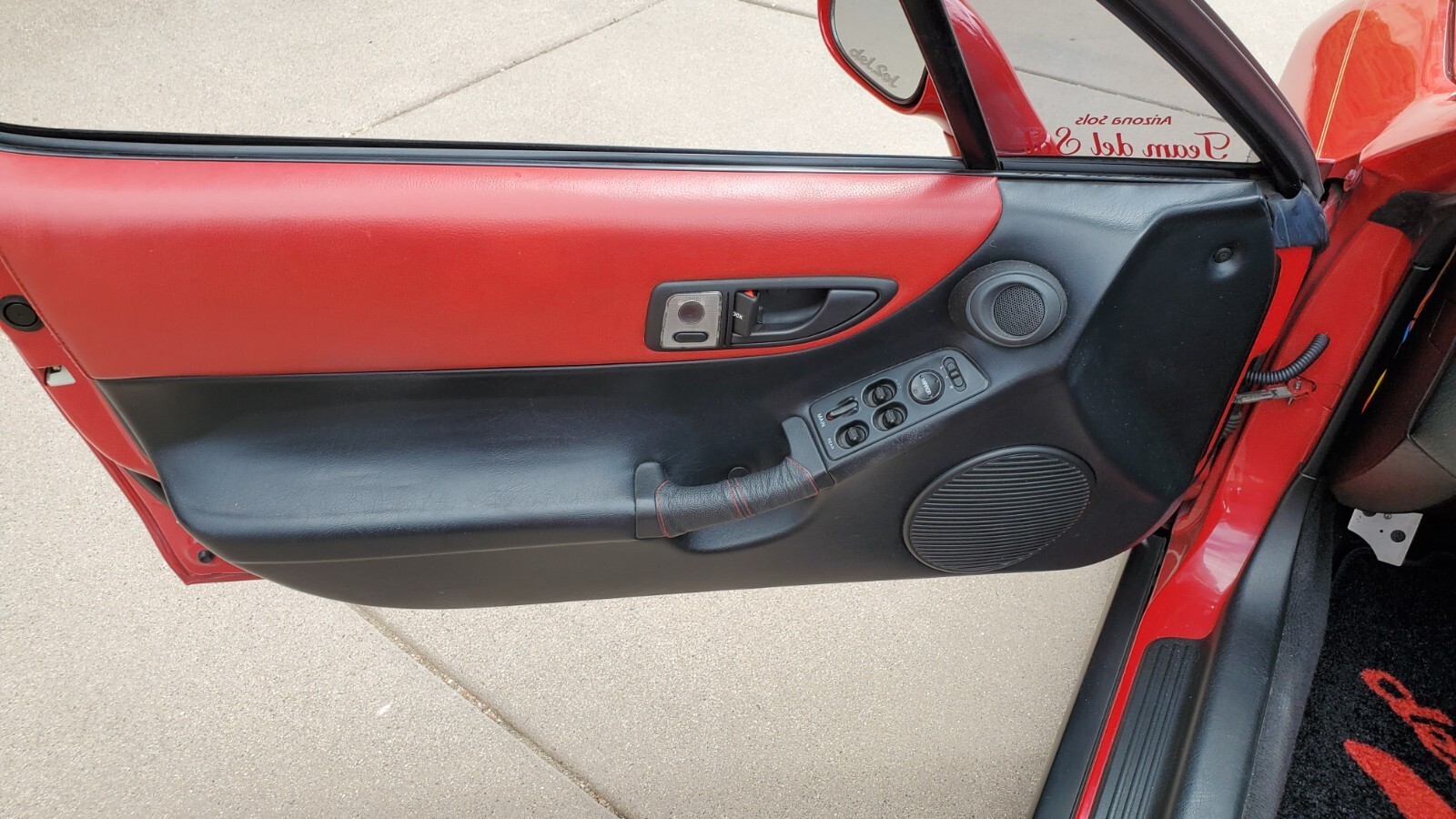 Red 1993 Honda Civic Convertible with Red/Black interior