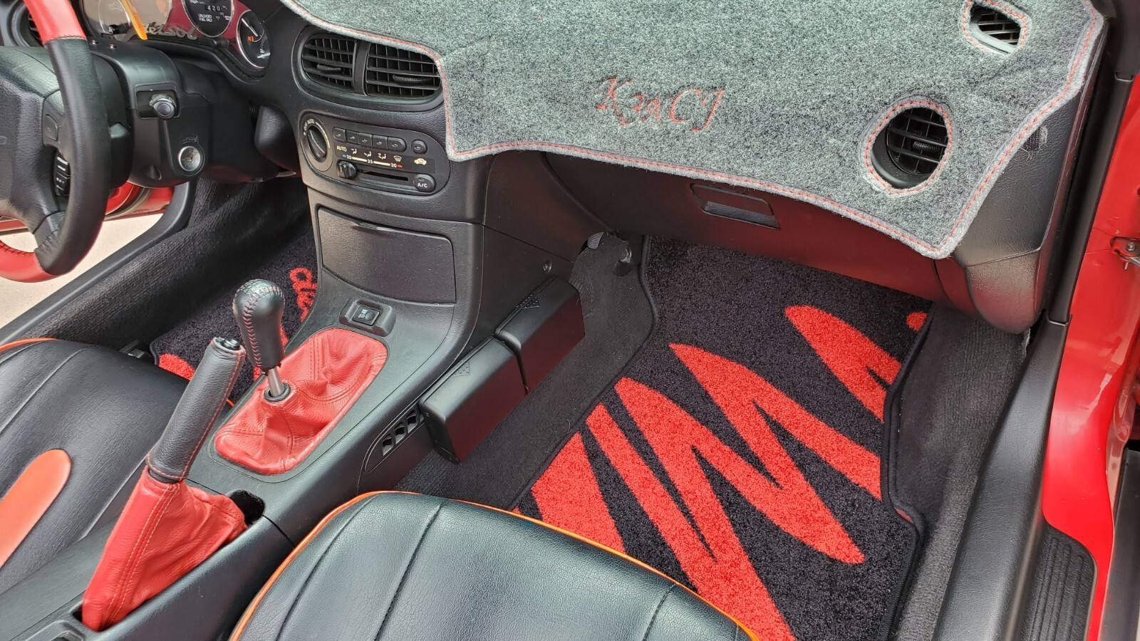 Red 1993 Honda Civic Convertible with Red/Black interior